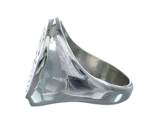 Authentic Sterling Silver Man In The Maze Navajo Ring Size 12-3/4 AX126208
